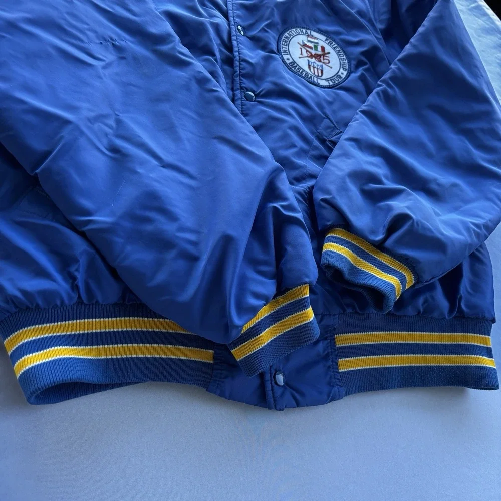 Vintage 1985 Dunbrooke Pla-Jac International‎ Friendship Baseball Tour Jacket Lg